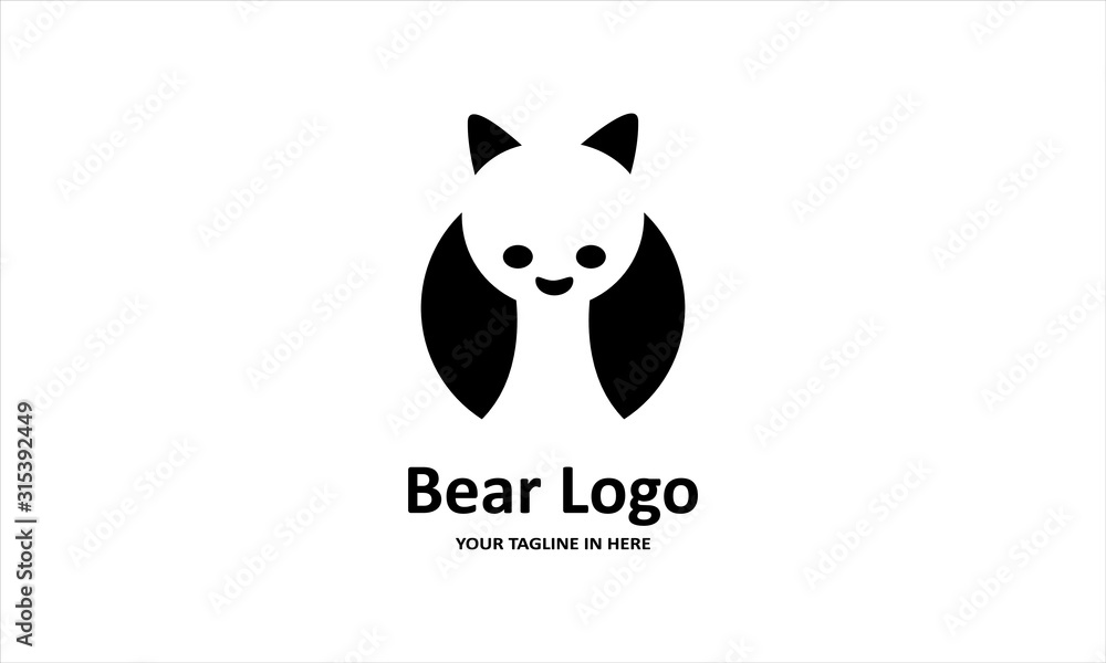 The flat bear logo concept is perfect for business, technology, contractor and housing symbols, health,sport, restaurants, education The flat bear logo concept is perfect for business, technology, contractor and housing symbols, health,sport, restaurants, education