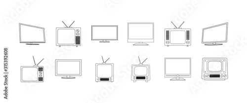 Isolated tv device icon set vector design
