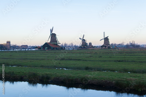 ZAANSE SCHANS, NETHERLANDS old mill in village