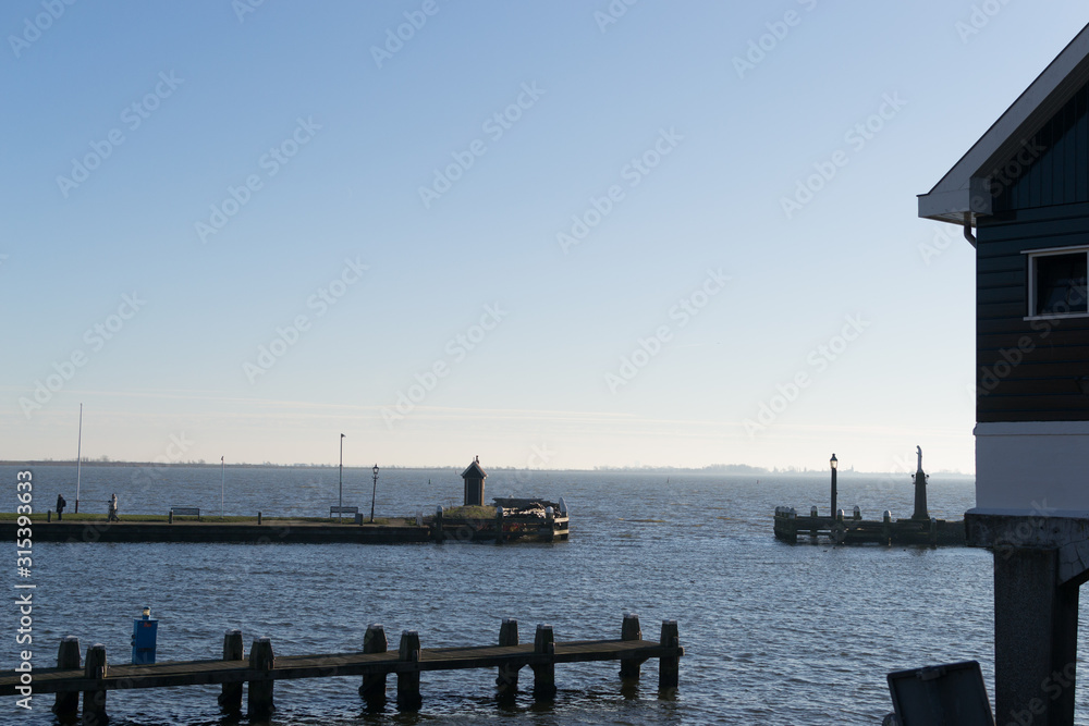 VOLENDAM, NETHERLANDS - backwater lake landscape VOLENDAM, NETHERLANDS - backwater lake landscape