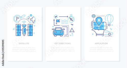 Navigation - vector line design style banners set