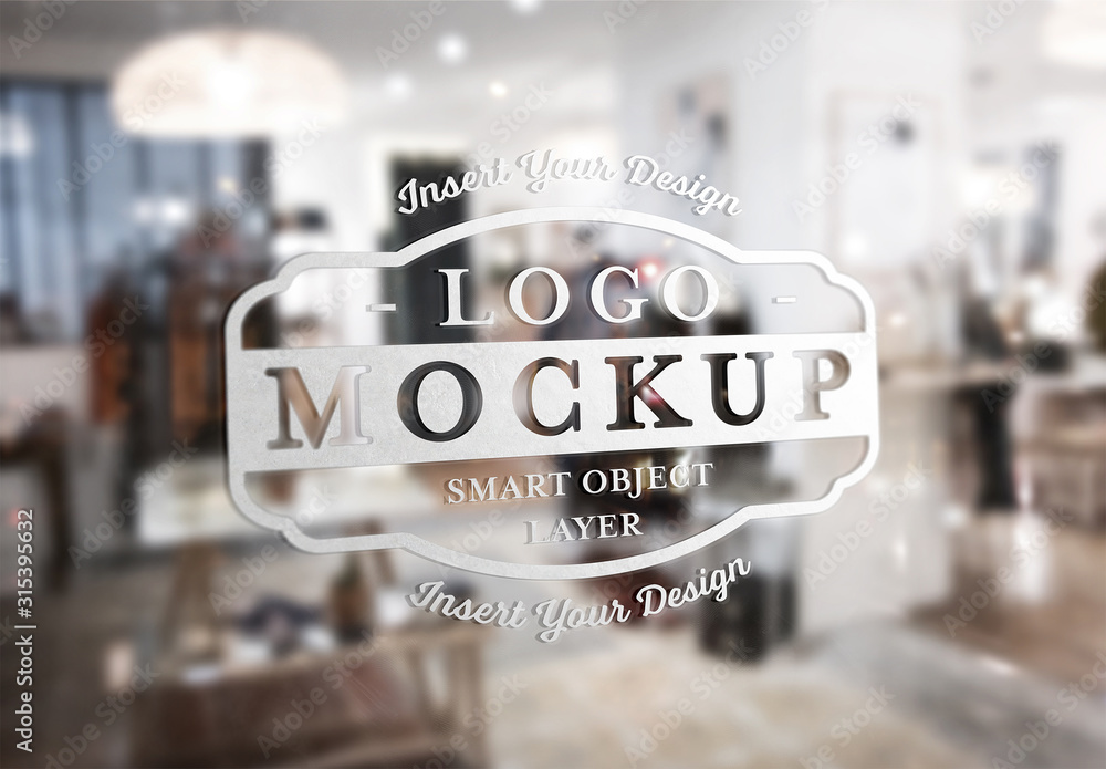 Window Wit Text Sample Window Signage Text Effect Mockup Stock Template | Adobe Stock