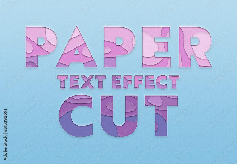 Paper Cutout Text Effect Mockup Stock Template Adobe Stock