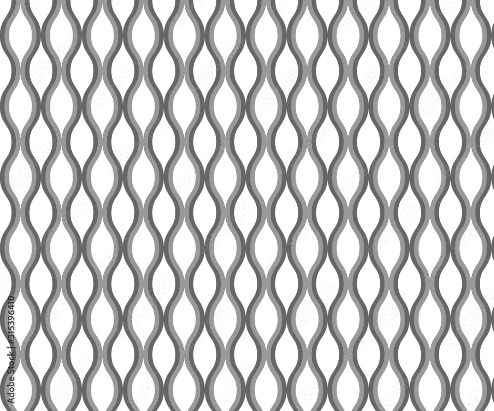 Naklejka premium Repeating wavy line vector pattern, Gray lines