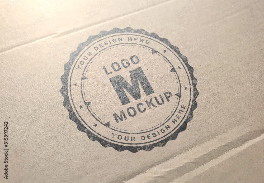Logo Mockup on Cardboard Stock Template | Adobe Stock