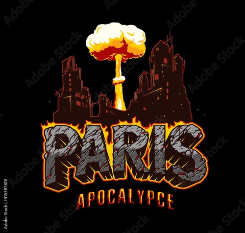 Paris apocalypse vintage template
