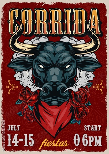 Corrida vintage colorful poster