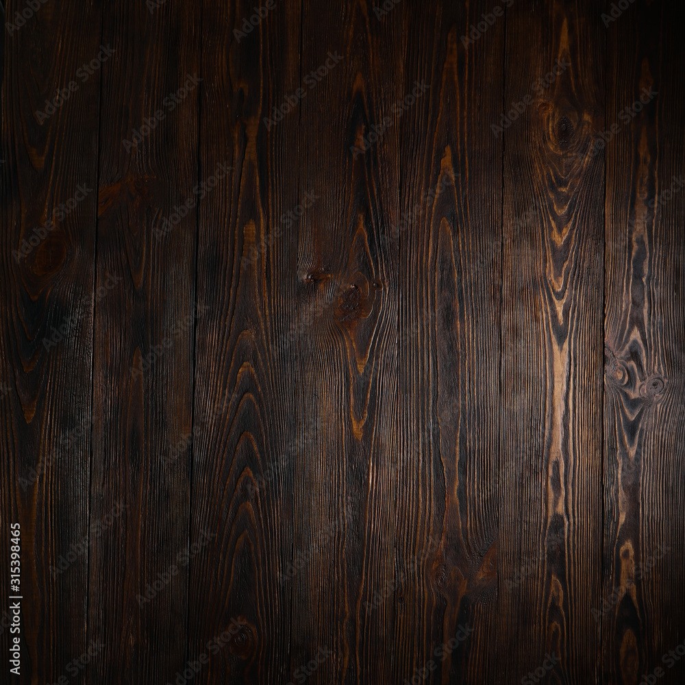 Wooden rustic textured dark background.Top view. Copyspace. - obrazy, fototapety, plakaty 
