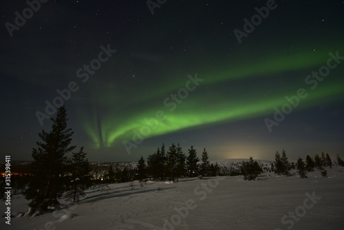 Polar lights, northern lights in Lapland Finland. "auroral oval" © robin
