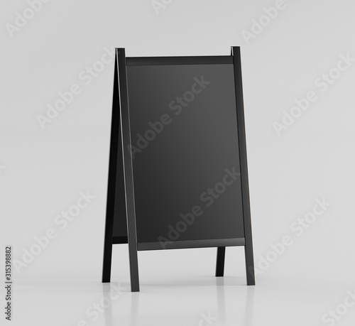 Mock up advertising stand with empty white space in black - 3D illustration