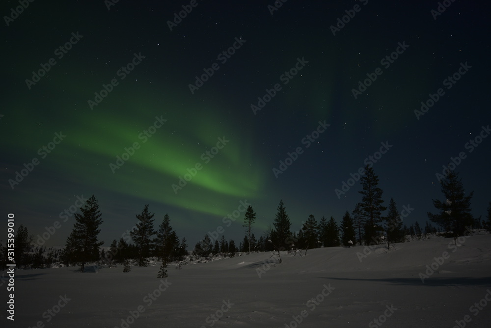 Polar lights, northern lights in Lapland Finland. Polar lights, northern lights in Lapland Finland.