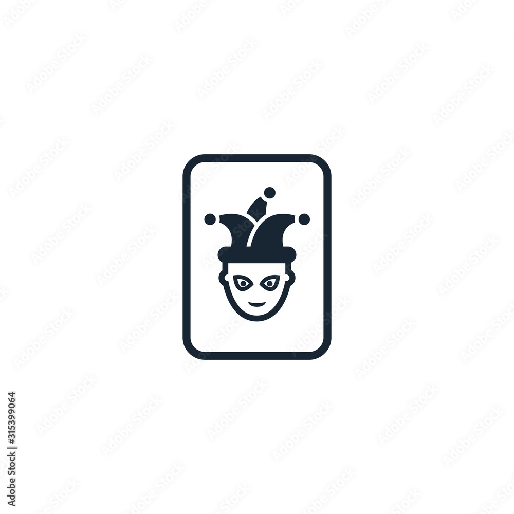 Joker creative icon. From Casino icons collection. Isolated Joker sign on white background Joker creative icon. From Casino icons collection. Isolated Joker sign on white background