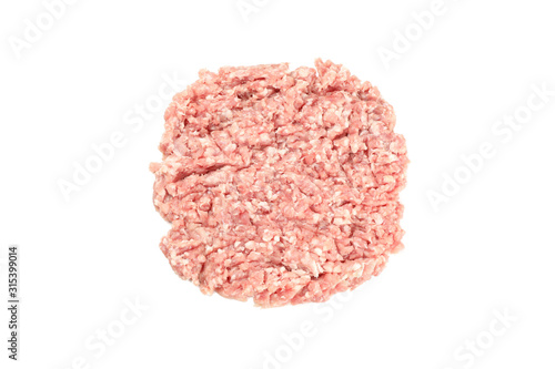 Tasty minced meat isolated on white background