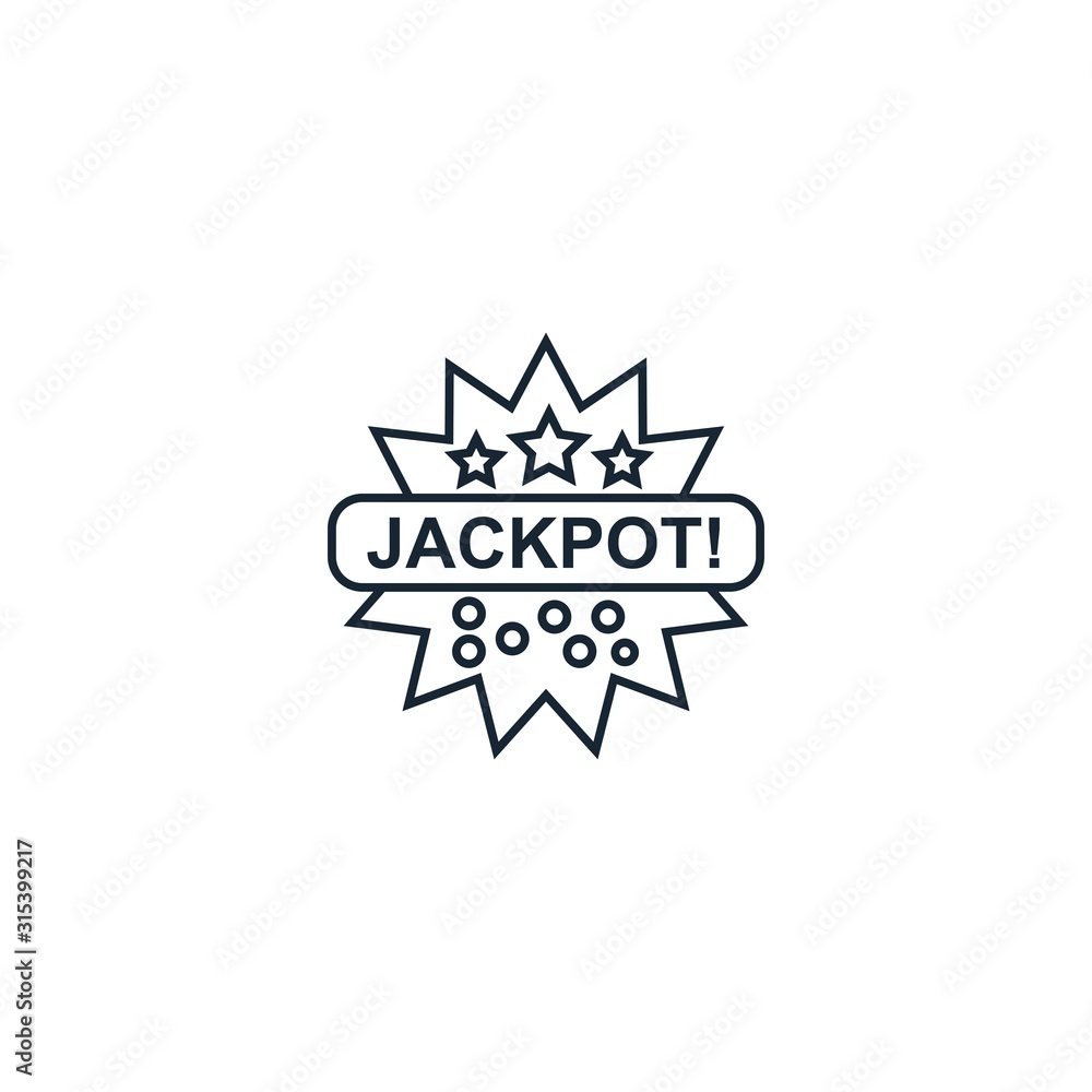 Jackpot creative icon. From Casino icons collection. Isolated Jackpot sign on white background Jackpot creative icon. From Casino icons collection. Isolated Jackpot sign on white background
