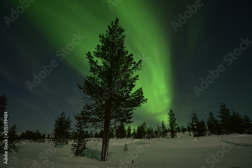 Polar lights, northern lights in Lapland Finland. "auroral oval"