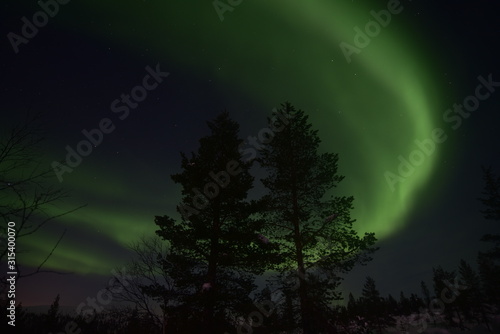 Polar lights, northern lights in Lapland Finland. "auroral oval" © robin