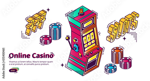 Online casino isometric landing page