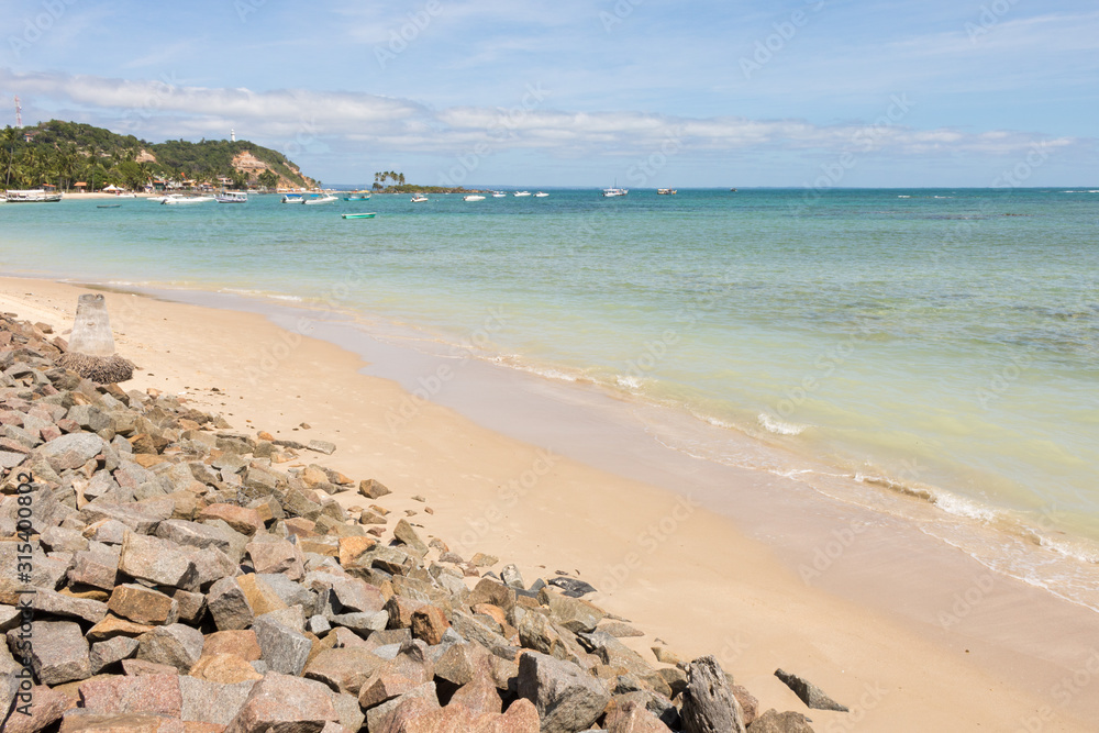 Wonderful beach view in Morro de Sao Paulo, Bahia, Brazil. Third beach.