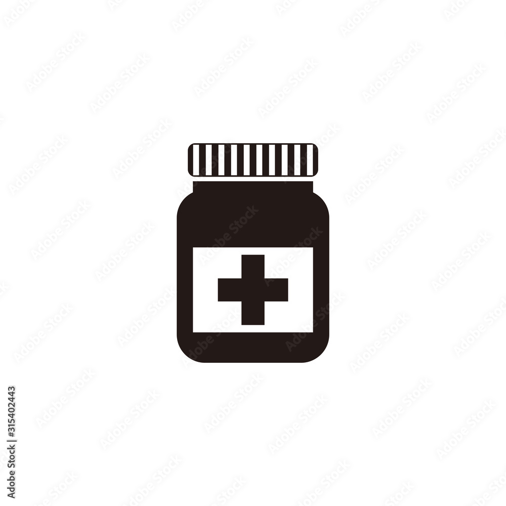 Fototapeta premium medicine bottle icon vector illustration sign