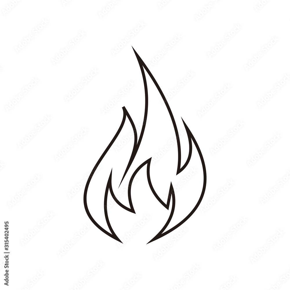 Fire vector icon illustration sign