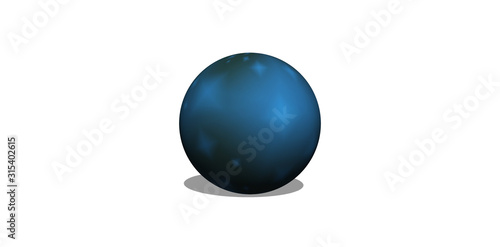 blue ball on white background
