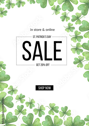 St. Patrick's Day sale banner template design.