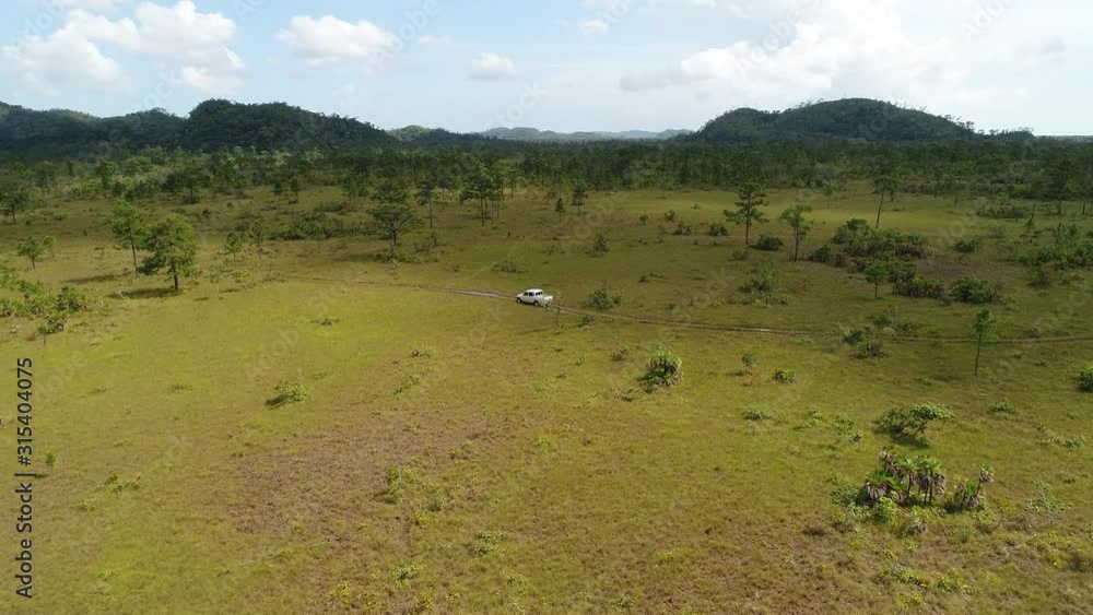 Safari Ranger Truck driving through jungle on patrol Safari Ranger Truck driving through jungle on patrol