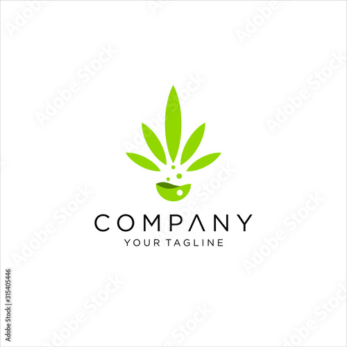 CBD oil leaf - Cannabidiol - CBD leaf - Hemp icon / logo template, Logo design inspiration - Vector