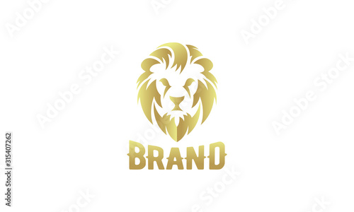 Fototapeta Naklejka Na Ścianę i Meble -  Golden Lion mascot logo for sale.