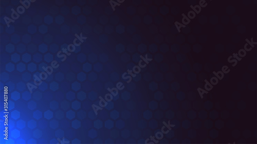 Dark blue Hexagon backround. Abstract Honeycomb pattern. Deep blue gradient. Futuristic style. Stock vector illustration