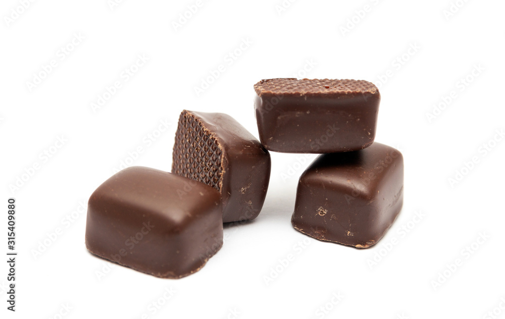 Chocolates isolated on a white background. Chocolates isolated on a white background.