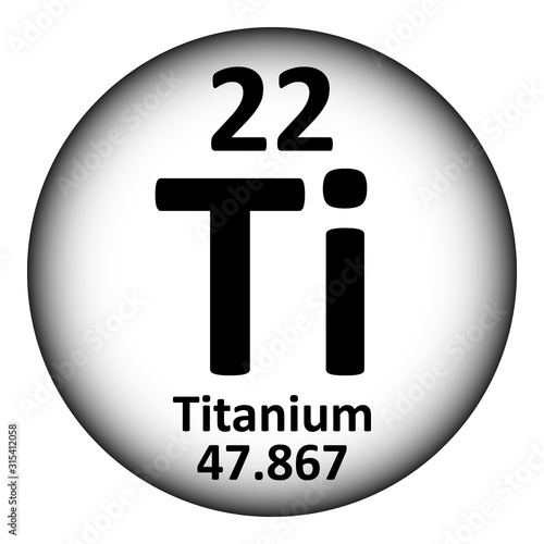 Periodic table element titanium icon.