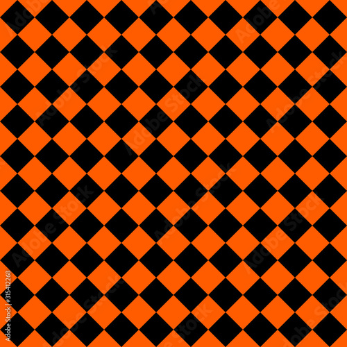 Pattern of black and orange rhombuses