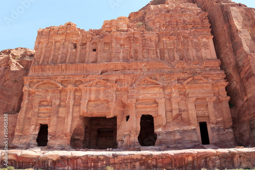Palace Tomb of Royal Tombs in ancient city of Petra in Jordan