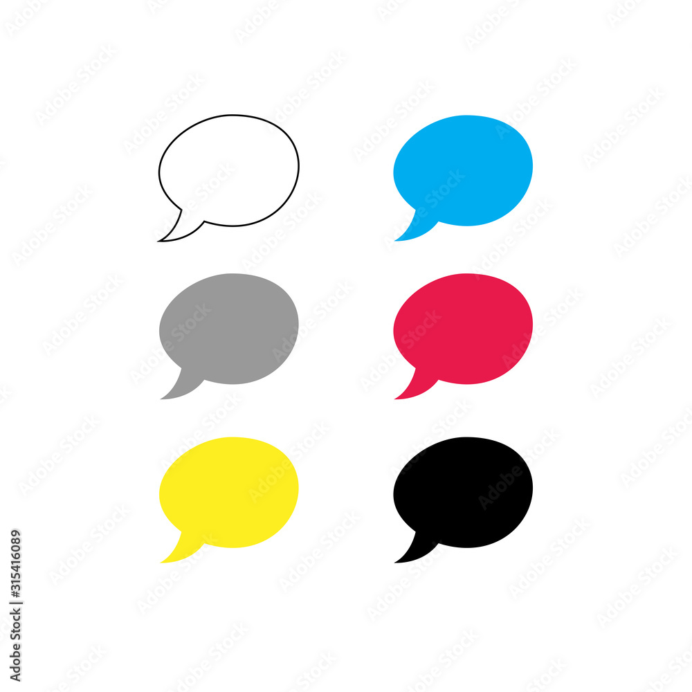 Set of dialog, chat flat vector bubbles isolated on a white background. Set of dialog, chat flat vector bubbles isolated on a white background.