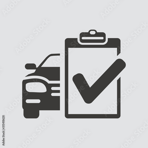 Car service list icon isolated of flat style. Vector illustration.