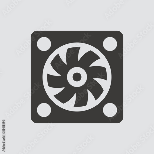 Exhaust fan icon isolated of flat style. Vector illustration.