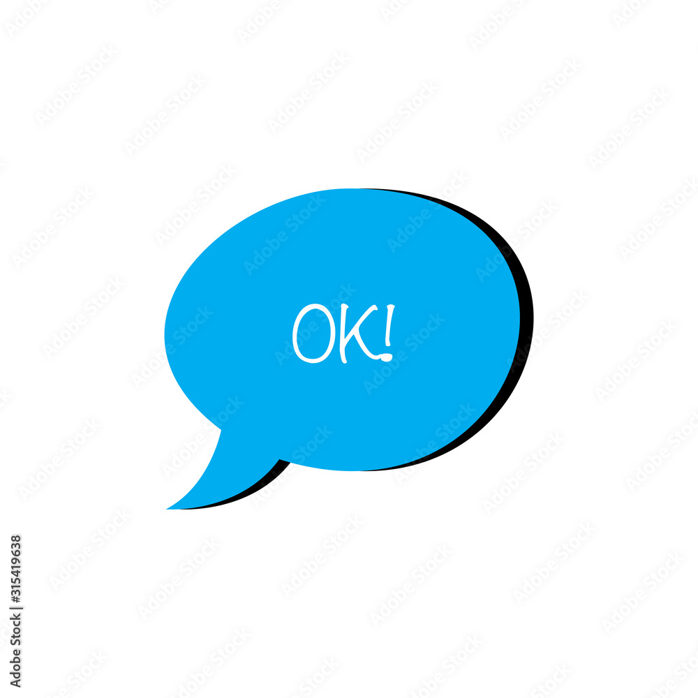 Ok chat bubble flat vector icon isolated on a white background.Dialog,speech bubble. Ok chat bubble flat vector icon isolated on a white background.Dialog,speech bubble.