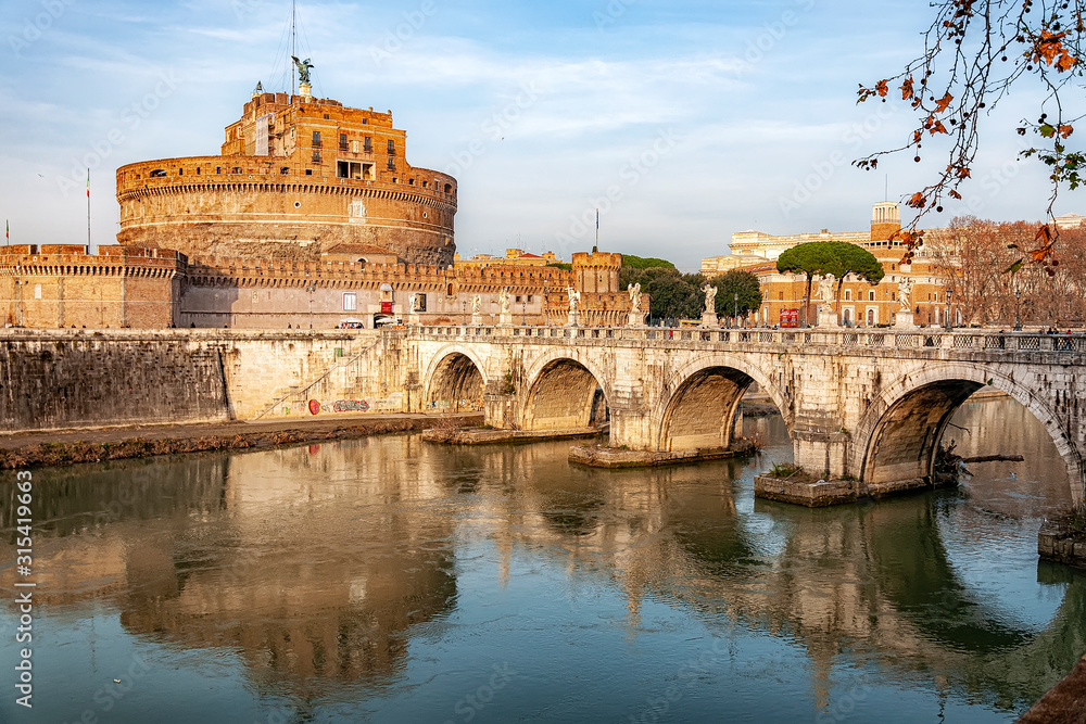 Rome Castel Sant Angelo and Bridge