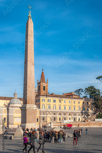 Rome Flaminio Obelisk at Piazza Del Popolo