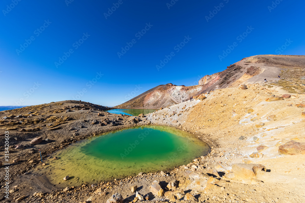 New Zealand, North Island, Clear blue sky over Emerald Lakes in North Island Volcanic Plateau New Zealand, North Island, Clear blue sky over Emerald Lakes in North Island Volcanic Plateau