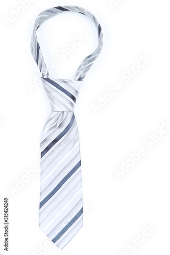 Striped necktie isolated on white background