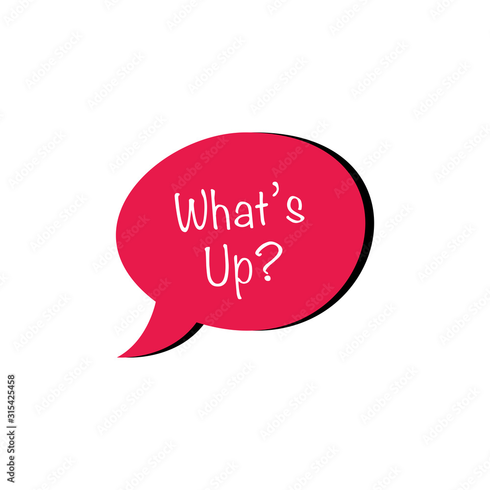 What's up chat bubble flat vector icon isolated on a white background. What's up chat bubble flat vector icon isolated on a white background.