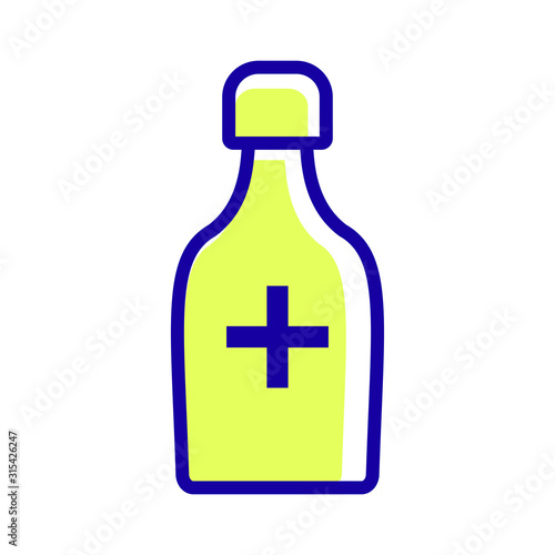 Medicine bottle icon. Vector illustration. Care, aspirin.