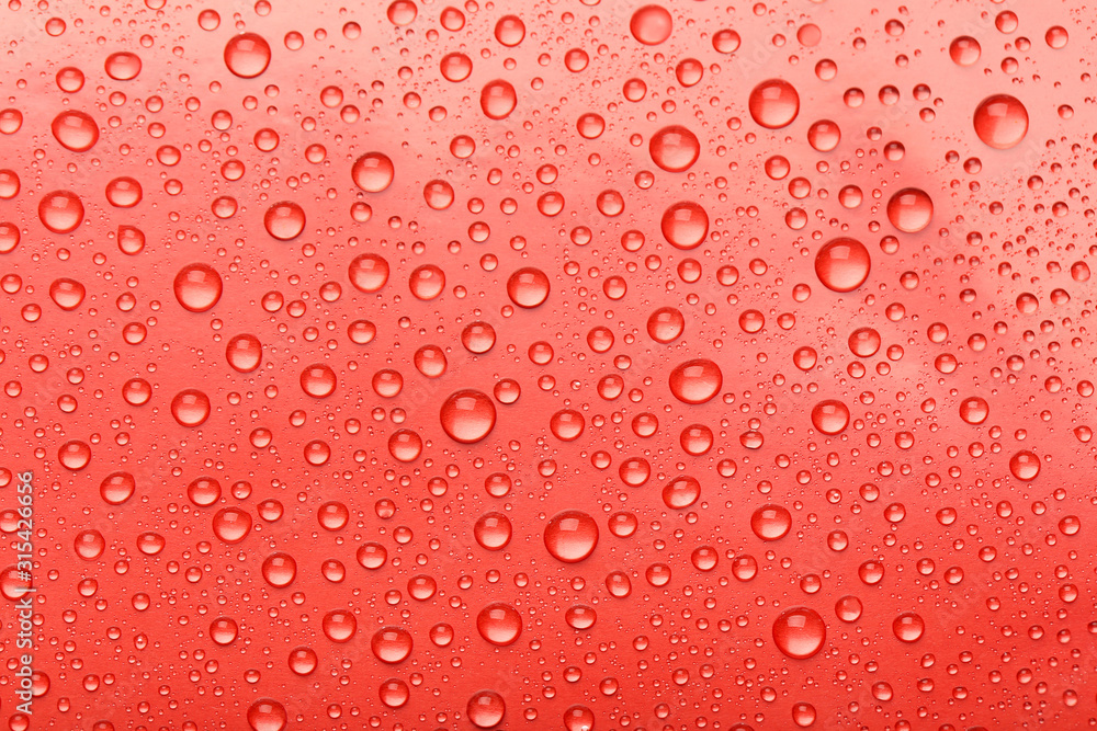 Water drops on red background Water drops on red background