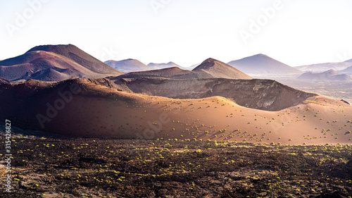 Volcanic landscape at Timanfaya National Park  Lanzarote  Spain  Europe