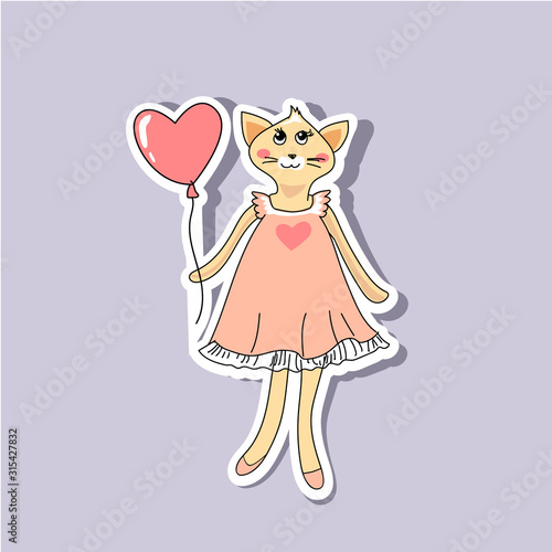 cute cat girl vector illustration