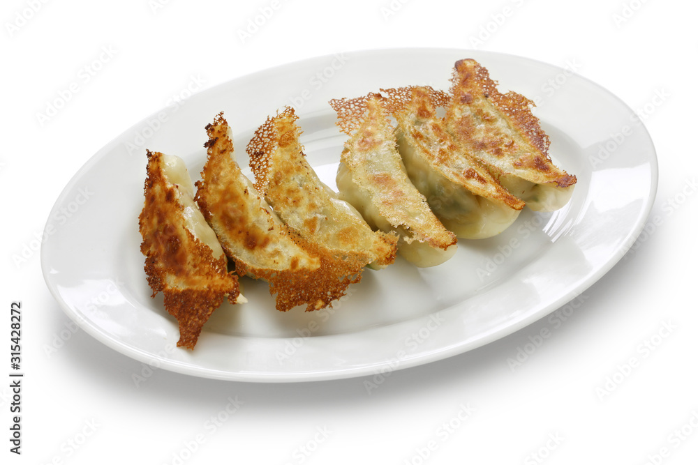 yaki gyoza, potstickers, japanese style pan fried dumplings yaki gyoza, potstickers, japanese style pan fried dumplings