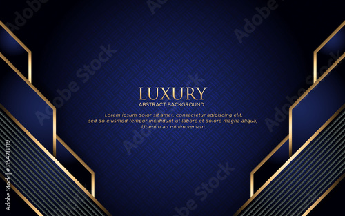 Luxury Dark Blue Background With Geometric Shape