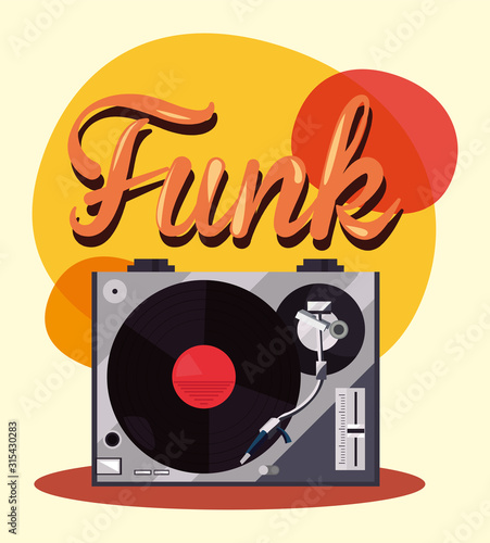 turntable and vinyl vector design
